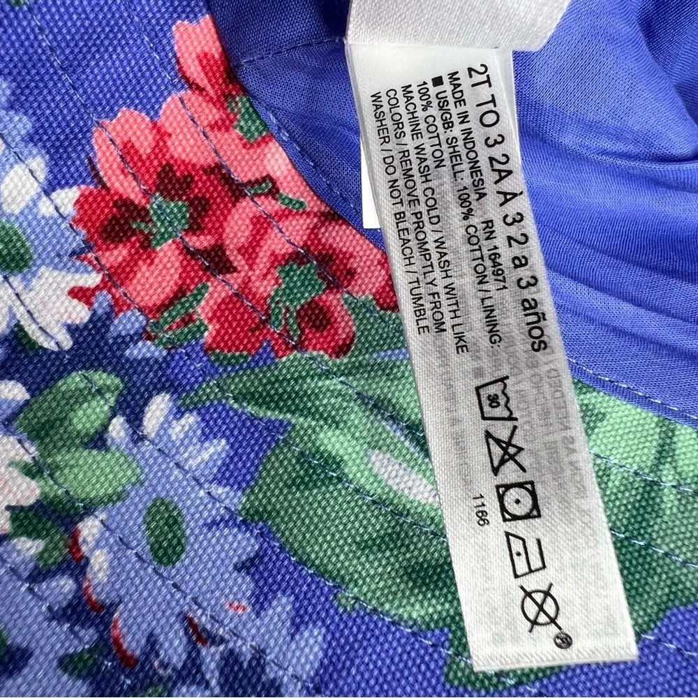 Janie and Jack Floral Sun Bucket Hat 2-3yrs NWT